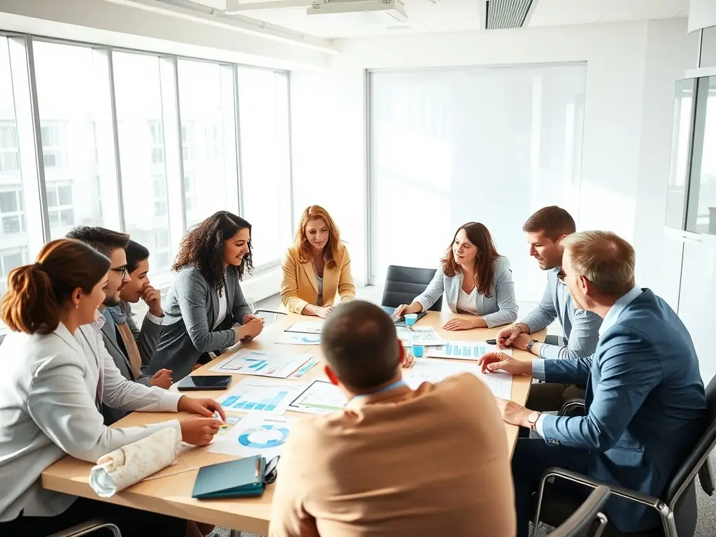 A diverse group of South African business professionals actively participating in a leadership development workshop, engaging in a team-building exercise with enthusiasm and collaboration.